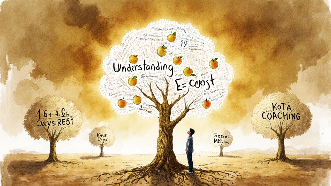 A symbolic tree of learning with roots of equations and fruits labeled Understanding and Consistency.