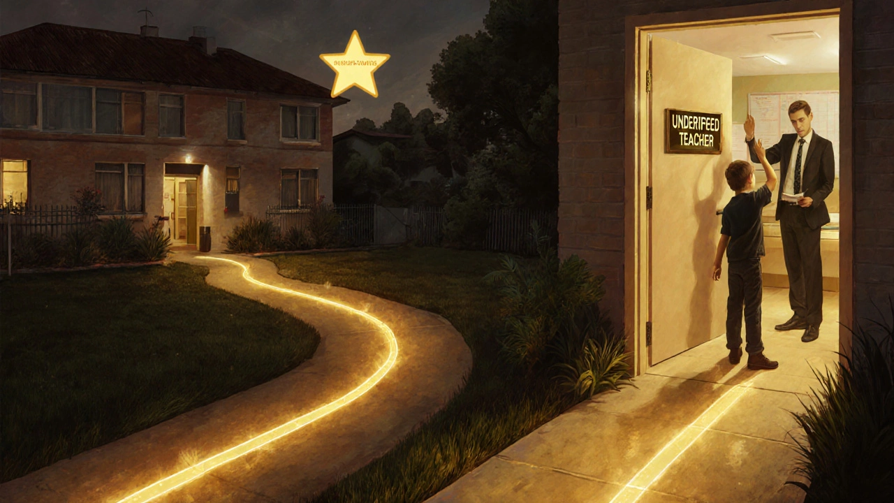 Three educational paths converge into a door marked &#039;Certified Teacher,&#039; symbolizing the journey to becoming an educator.