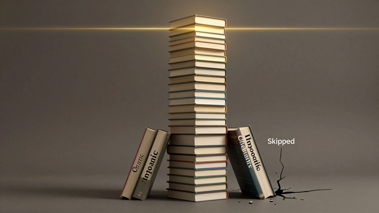 JEE exam structure with physical chemistry as the strongest supporting pillar.