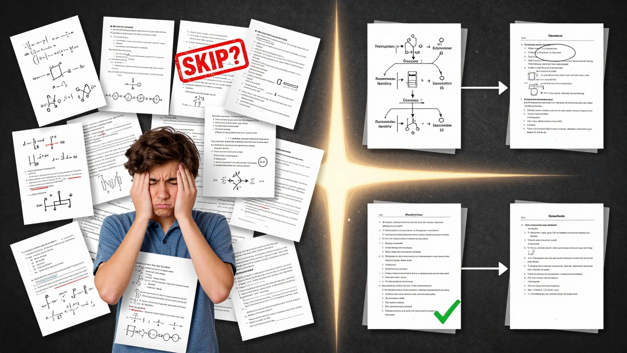 Split image: chaotic study vs organized mastery of JEE physical chemistry topics.