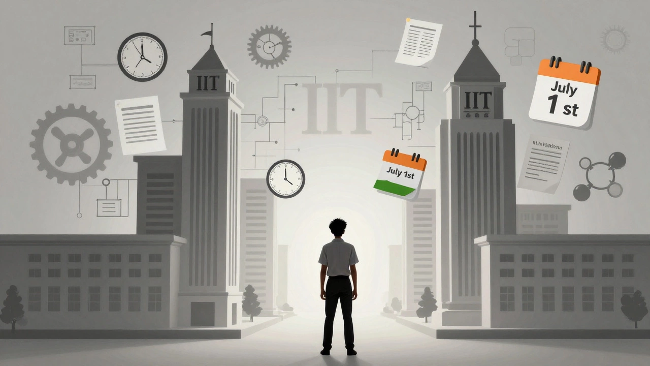 Illustration of young student facing IIT rules and academic challenges